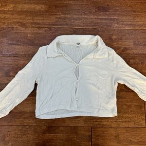 Garage White Button-Up Top